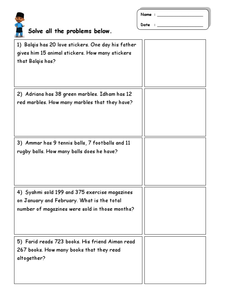 Solve All The Problems Below.: Name: - Date | PDF | Leisure | Sports