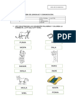 PRUEBA DE LENGUAJE Y COMUNICACIÓN CONSONANTE M, L Y P