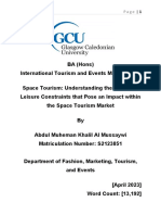 Space Tourism: Understanding The Effects of Leisure Constraints That Pose An Impact Within The Space Tourism Market