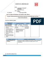 SESIÓN de APRENDIZAJE - PSLa Toma de Decisiones de Acuerdo A Mis Valores .