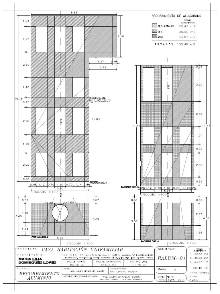 Fachadas Modulo Alucobond Con Franja Azul Model | PDF