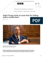 Nigel Farage Bank Account Shut For Falling Below Wealth Limit - BBC News