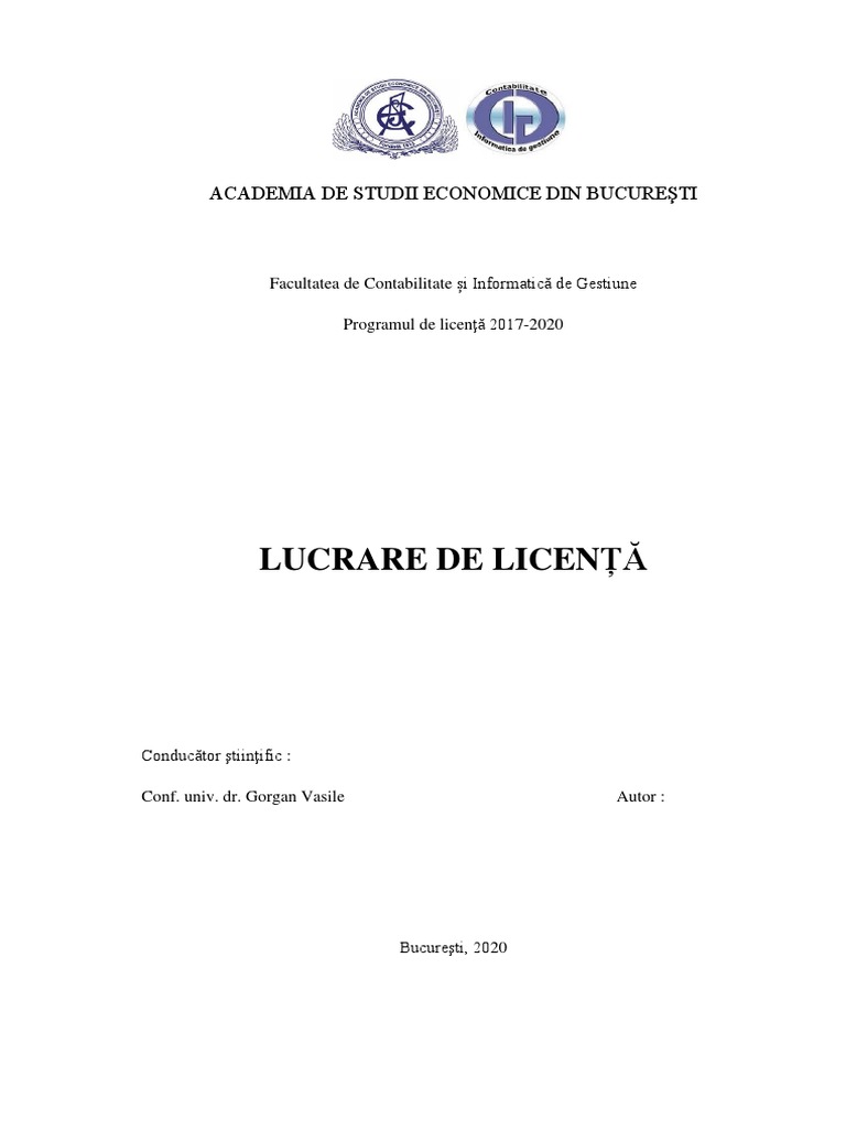 Exemplu Lucrare de Licenta | PDF