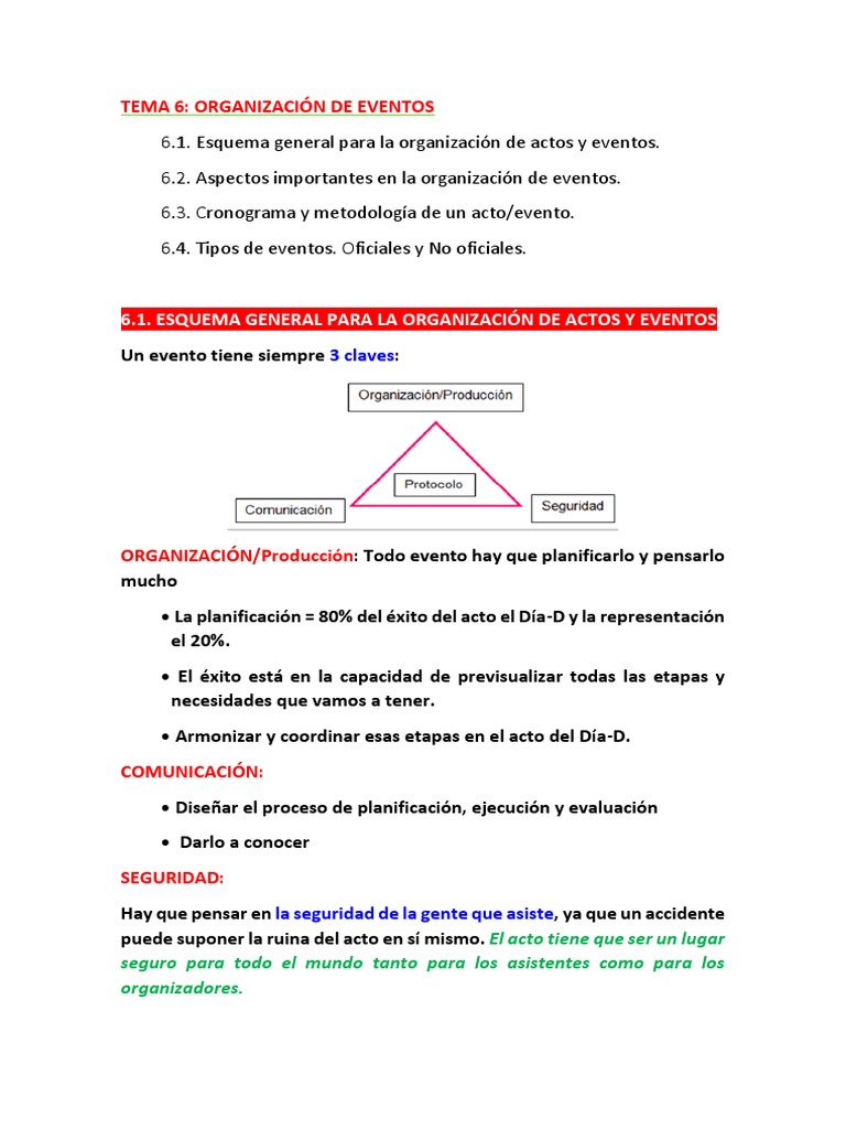 Organización y Cronograma de Eventos | PDF | Estado (política ...