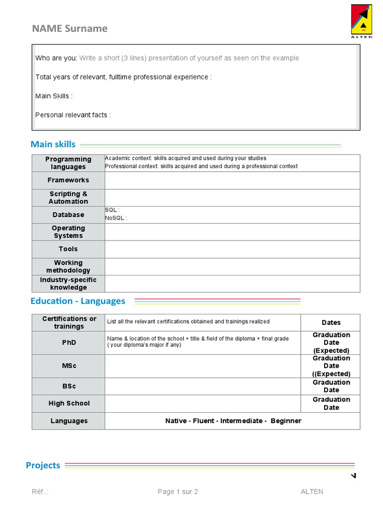 Technical Document Template To Complete PDF Cognitive Science