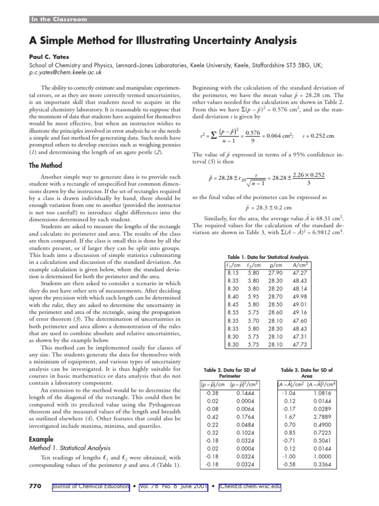 Uncertainty Analysis for Students | PDF | Standard Deviation | Maxima ...