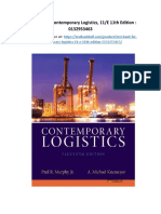 Test Bank For Contemporary Logistics 11 e 11th Edition 0132953463