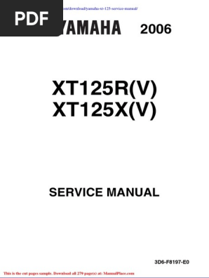【2025春夏新作】 Manual Service 125 XT Yamaha | Engines | Gear | PDF アクセサリー