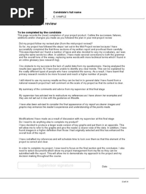 Project product review - exemplar