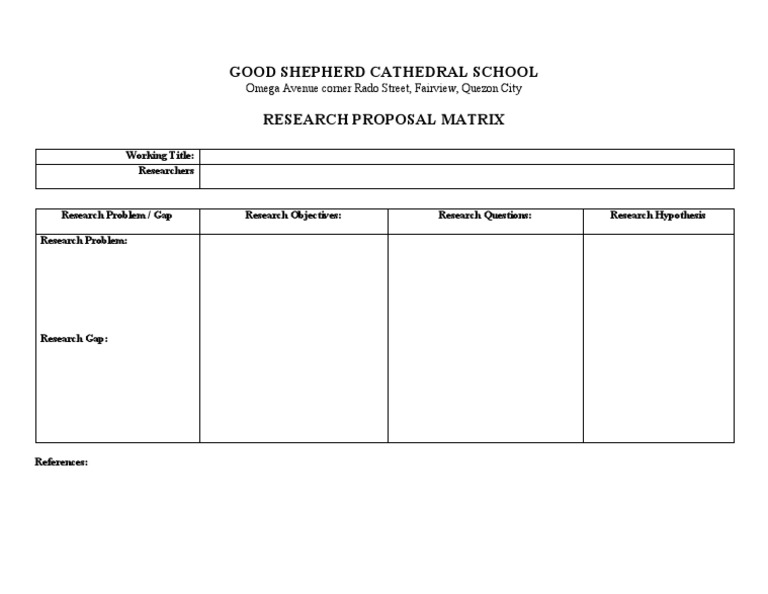 Research Proposal Matrix Format PDF
