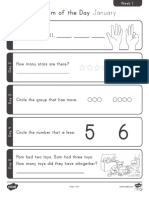 Kindergarten Math Problem of The Day January Activity