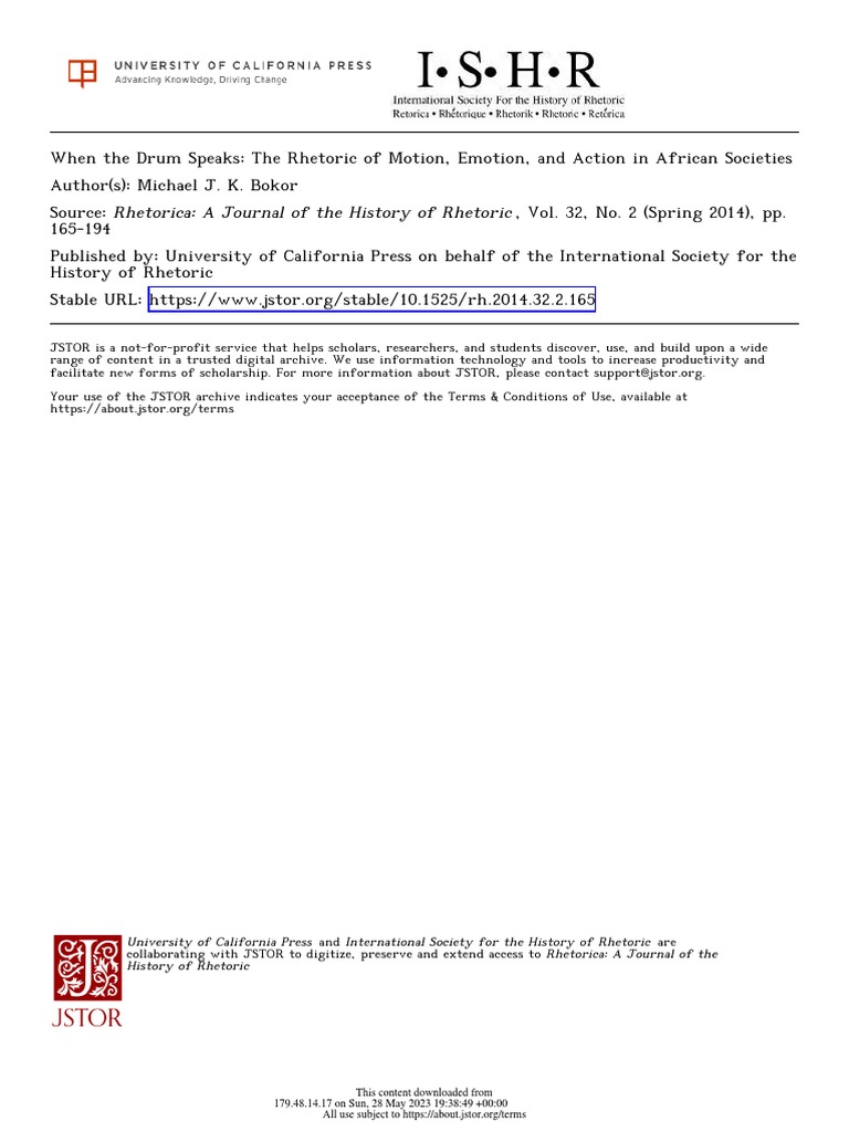 Drumming as Rhetoric in African Cultures | PDF | Rhetoric