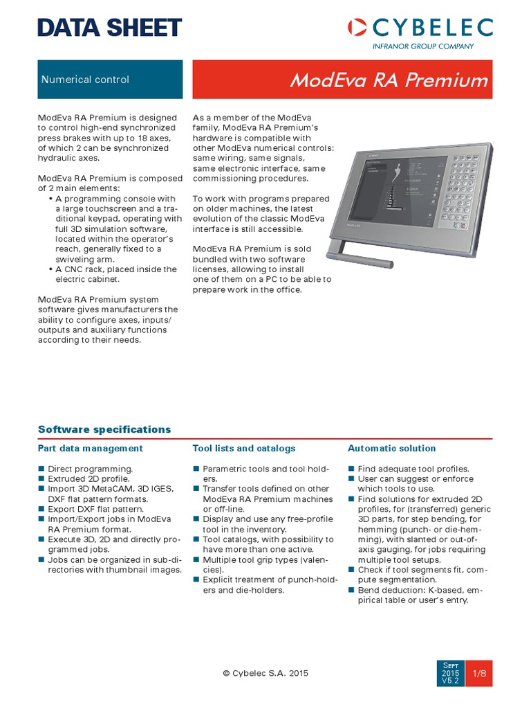 ModEva RA Premium Specifications | PDF | Numerical Control | Computer ...