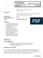 Actacomision Evaluacion I Periodo Grados 10 y 11