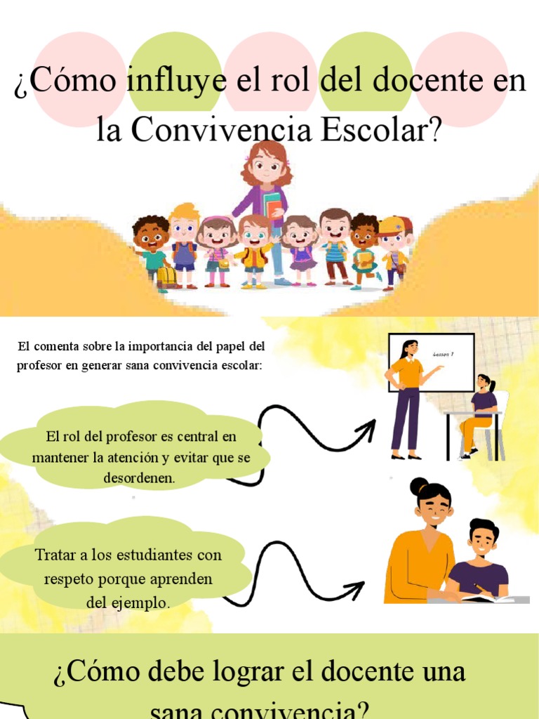 ¿Cómo Influye El Rol Del Docente en La Convivencia Escolar? | PDF