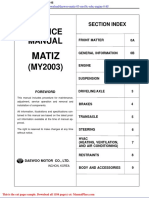 Daewoo Matiz 03 SM f8c Sohc Engine 0 8l