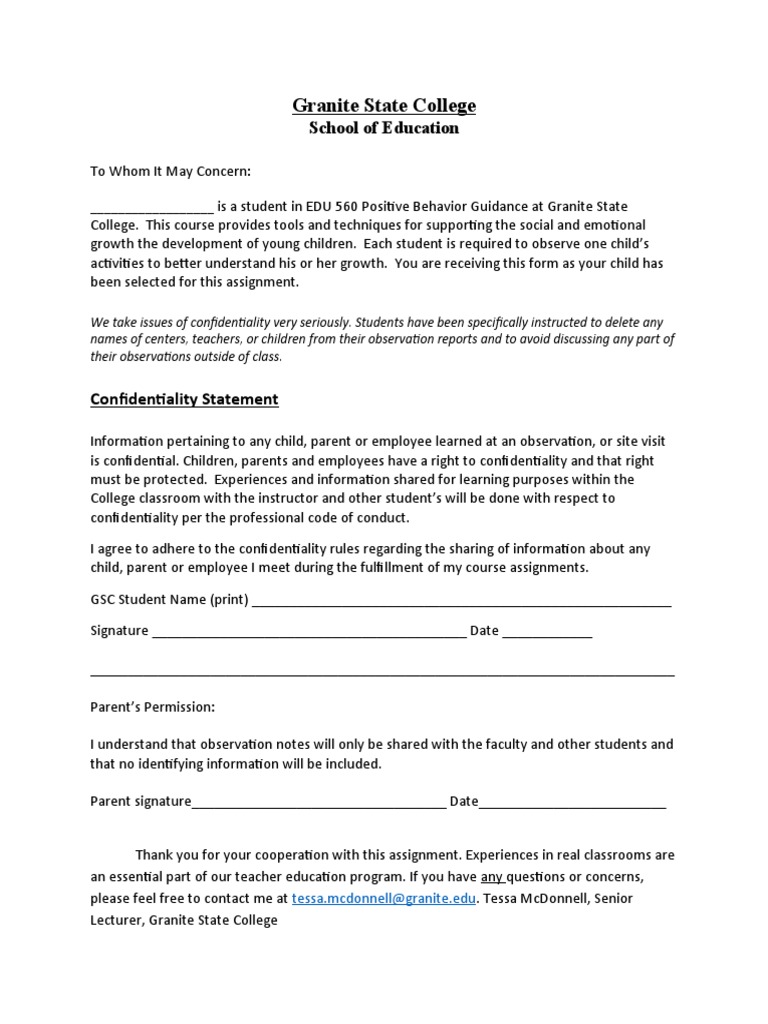 Child Observation Permission Form | PDF | Self-Improvement for Free Printable Behavior Observation Forms