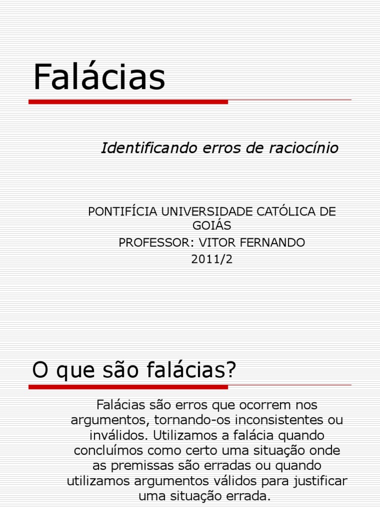 Falácias | PDF | Falácia | Argumento