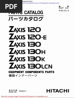 Hitachi Zaxis ZX120 Parts Manual PDF | PDF