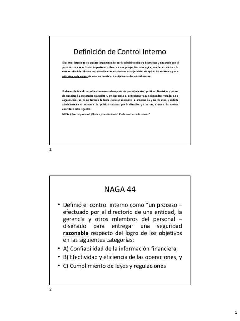 Definición y Objetivos del Control Interno | PDF | Contabilidad | Auditoría
