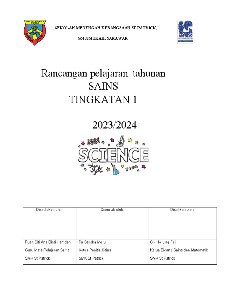 RPT Sains Tingkatan 1 | PDF