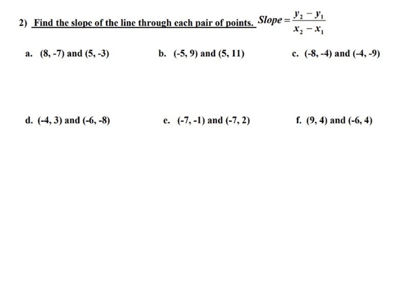 Gradient Worksheet | PDF