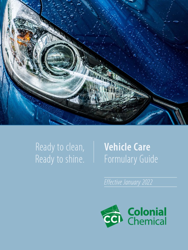 Vehicle Care Formulary Guide 2022 PDF Surfactant Soil