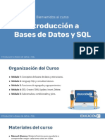 Bienvenidos Al Curso Bases de Datos y SQL