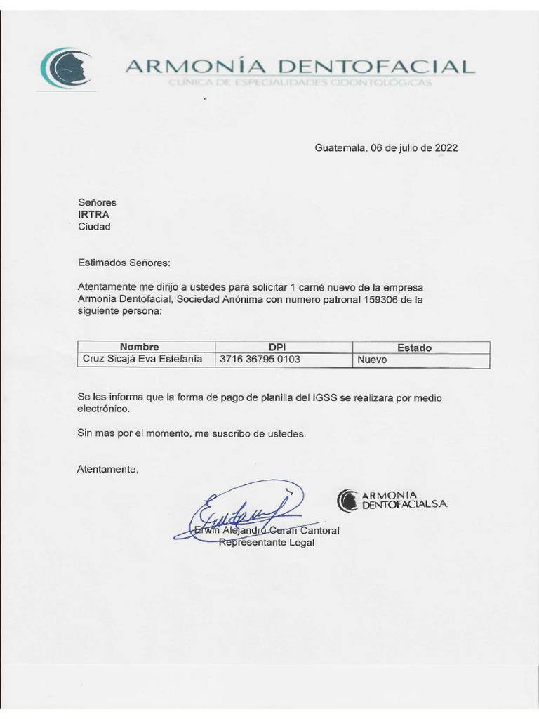 Carta Irtra | PDF