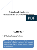 Critical Analysis of Main Characteristics of Western Civilization