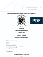 P6 English SA2 2019 ST Nicholas Exam Papers