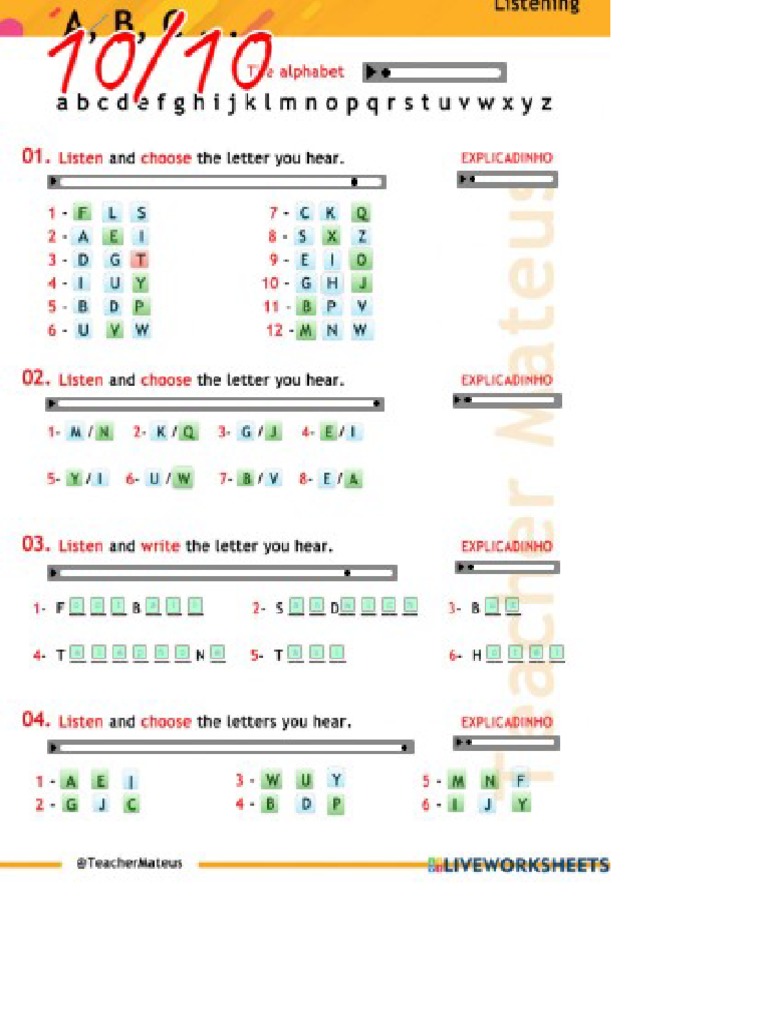The Alphabet - Exercise 02 | PDF