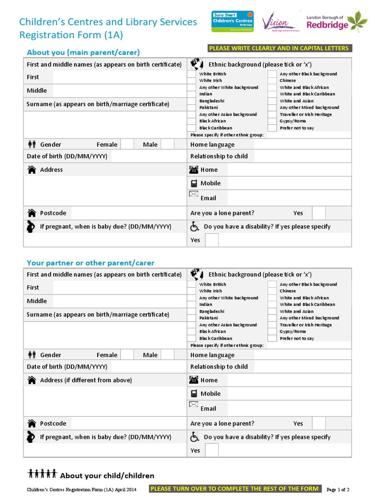 Children's Centre Registration | PDF | Libraries