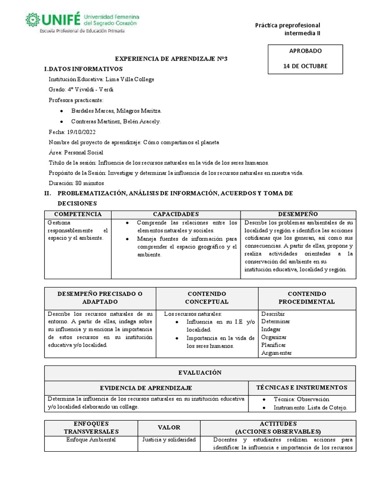 Sesión N°3 | PDF | Plan de estudios | Aprendizaje
