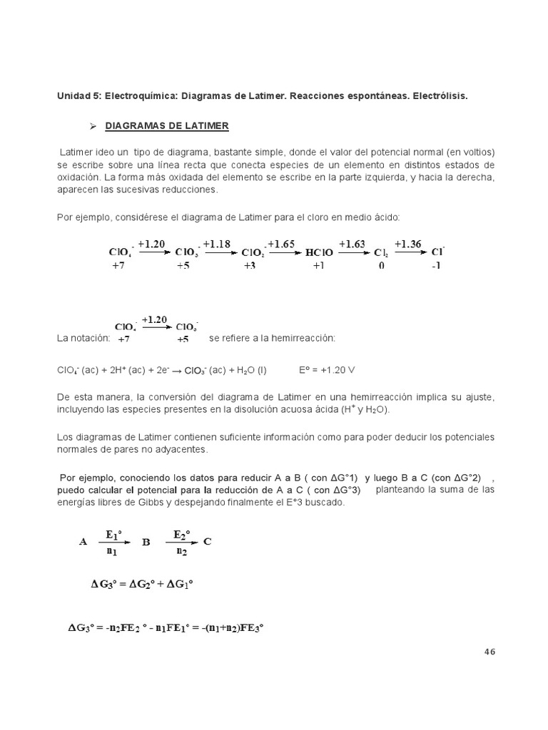 Diagramas de Latimer en Electroquímica | PDF