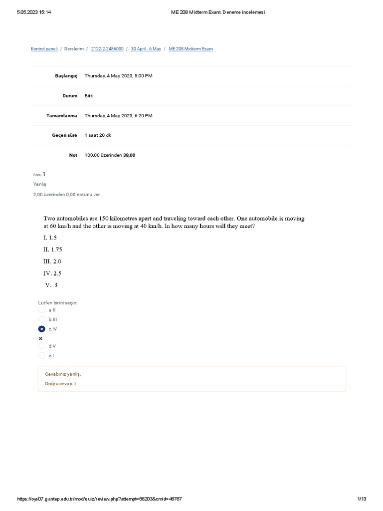 ME 208 Midterm Exam | PDF