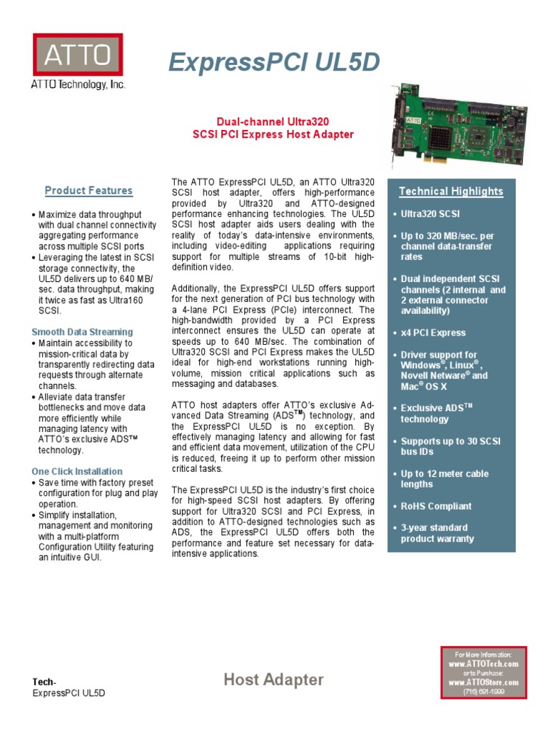 TechSheet ExpressPCIUL5D | PDF | Physical Layer Protocols | Computer ...