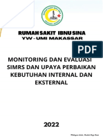 Monitoring Evaluasi Simrs, Dan Upaya Perbaikan Terhadap Pemenuhan Kebutuhan Informasi Internal Dan Eksternal PDF