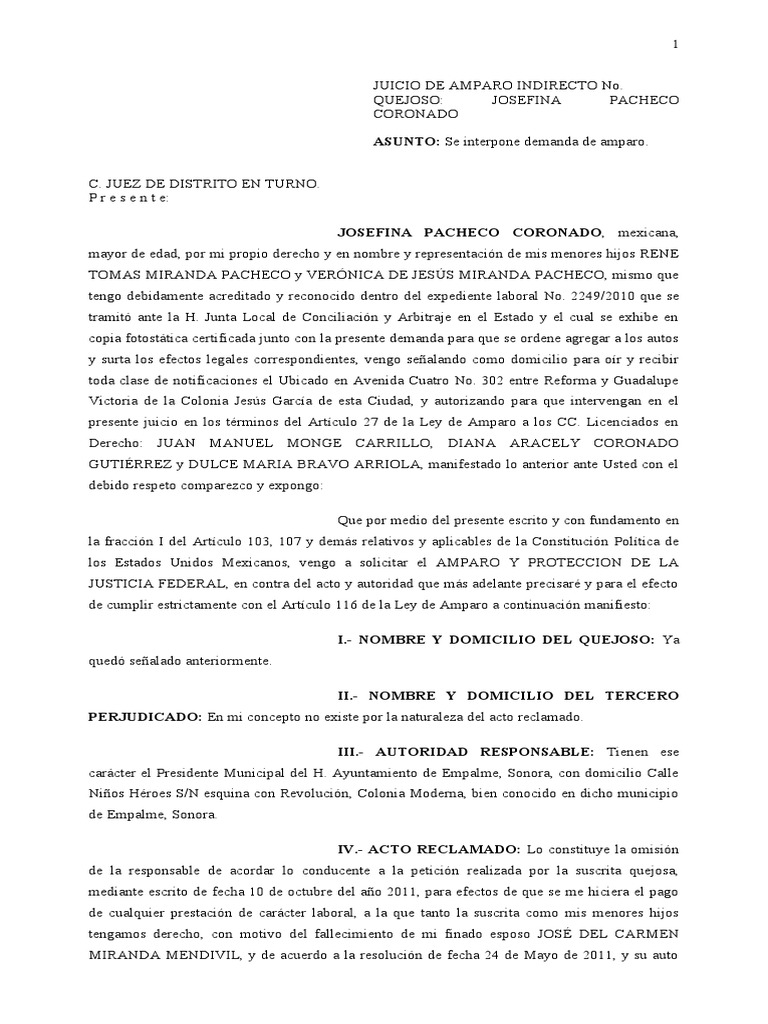 Amparo Por Omisión | Descargar gratis PDF | Demanda judicial | Caso de ley