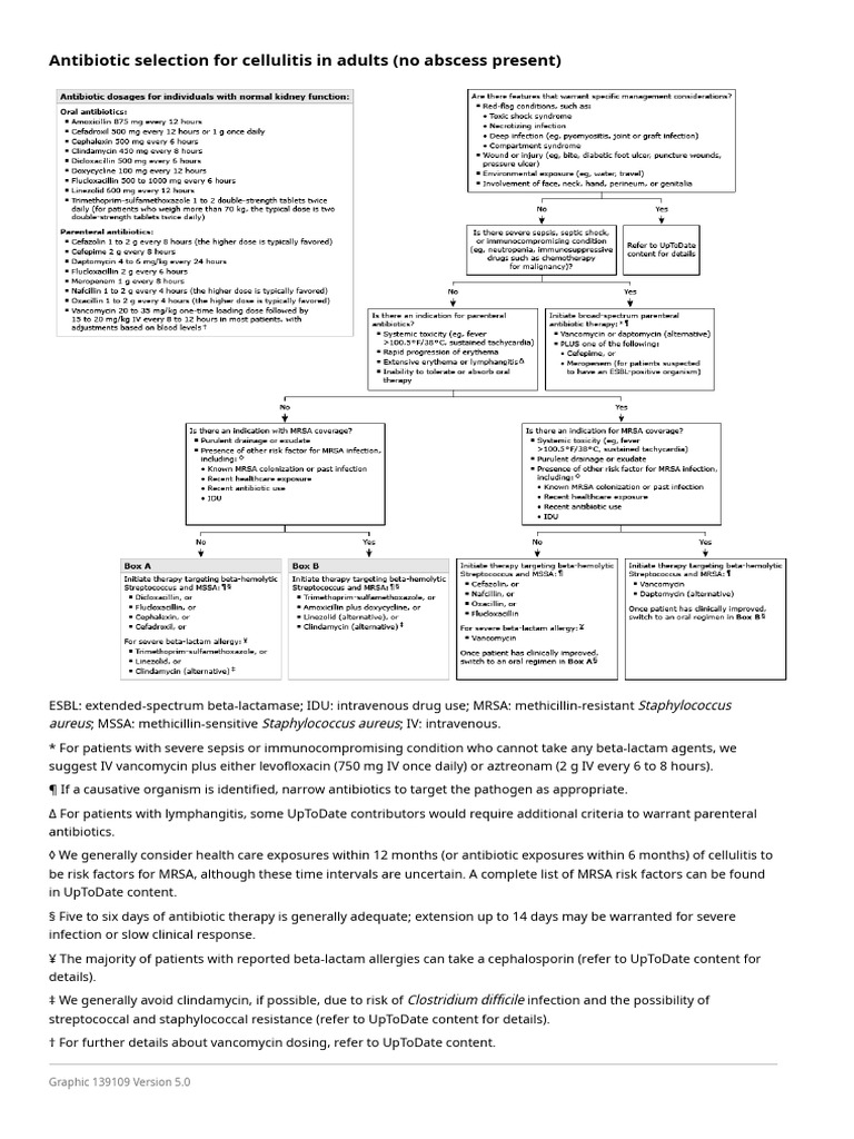 UpToDate Antibiotic Selection For Cellulitis in Adults PDF