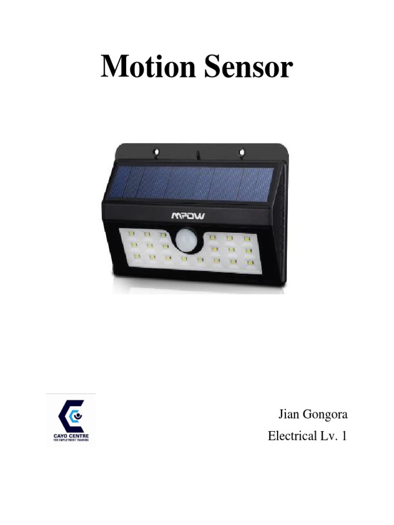 Motion Sensor PDF Tools Engineering