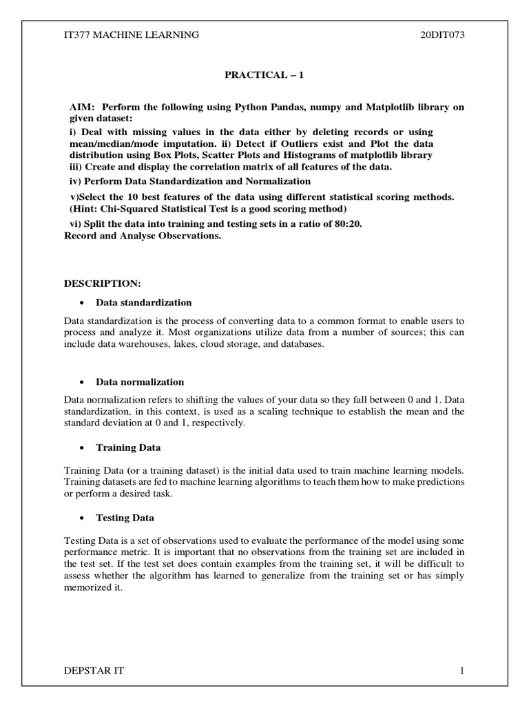 Machine Learning Practical Exercises Guide | PDF | Regression Analysis ...