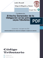 IDM Hecho Generador de La Obligación en Las Principales Leyes Tributarias 1AG20