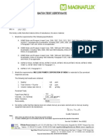Batch Test Certificate: Notes: 2. Form No: F/QC/008/1 3 Rev: 05/2022