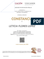 Constancia: Leticia Flores Lopez