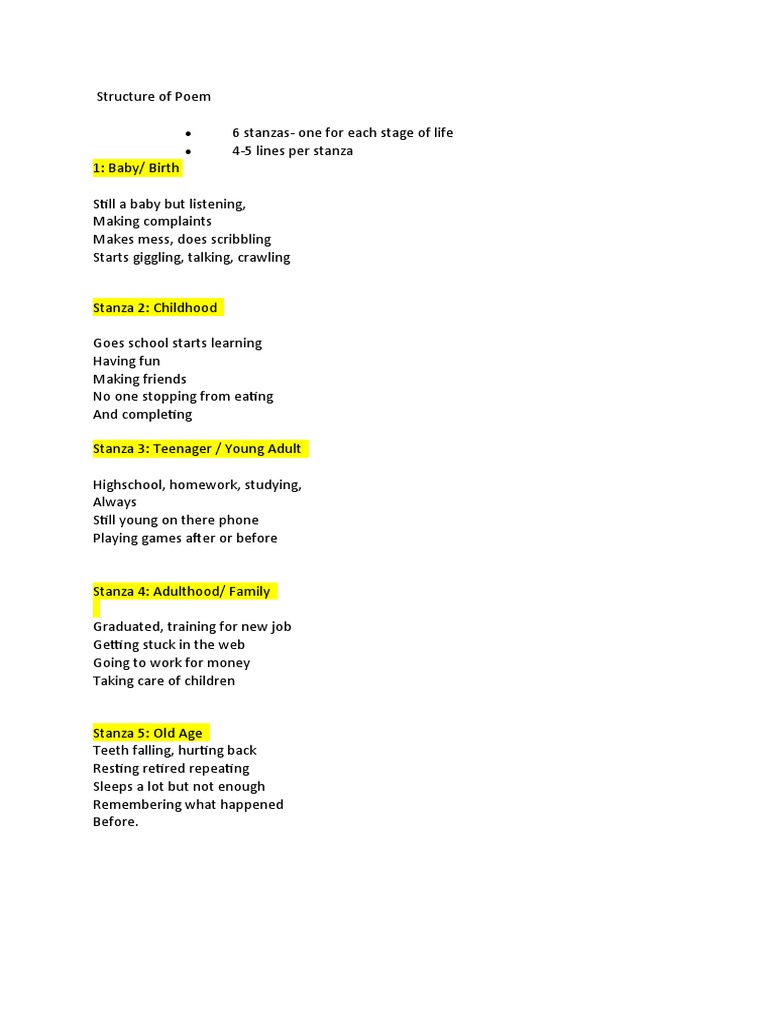 Structure of Poem | PDF