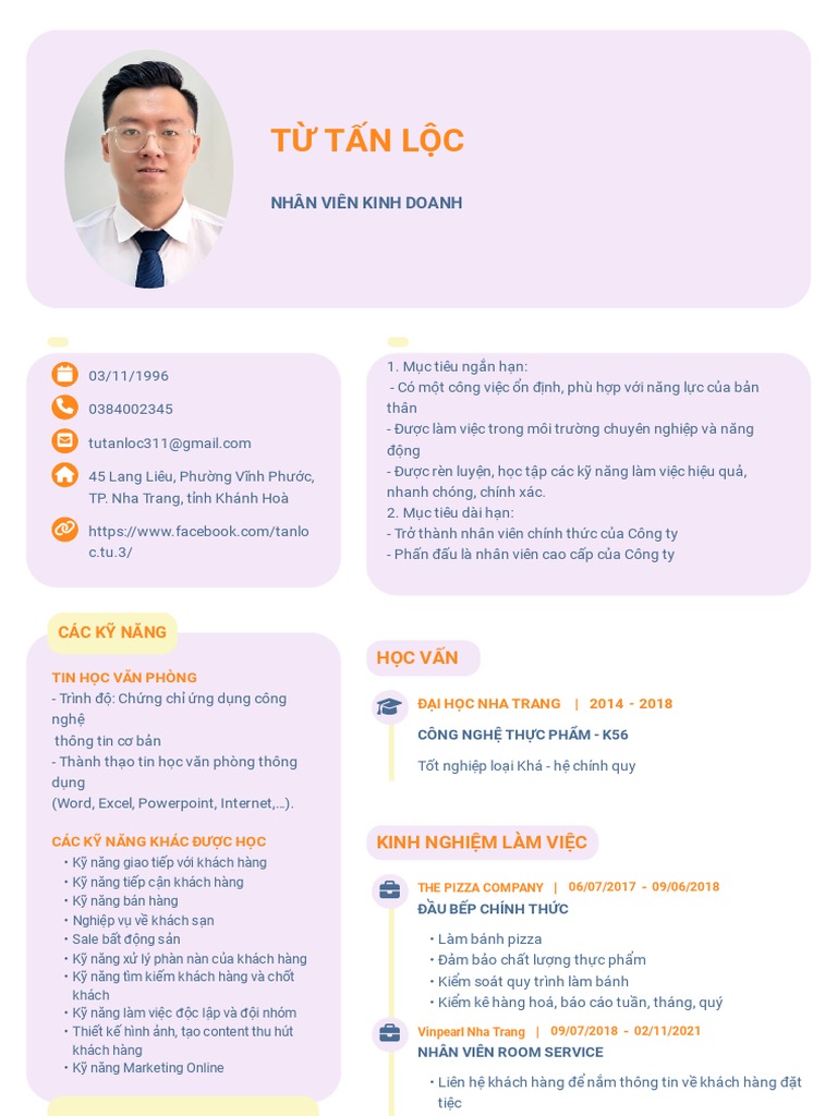 CV từ tấn lộc - CV nhân viên kinh doanh-TopCV.vn | PDF