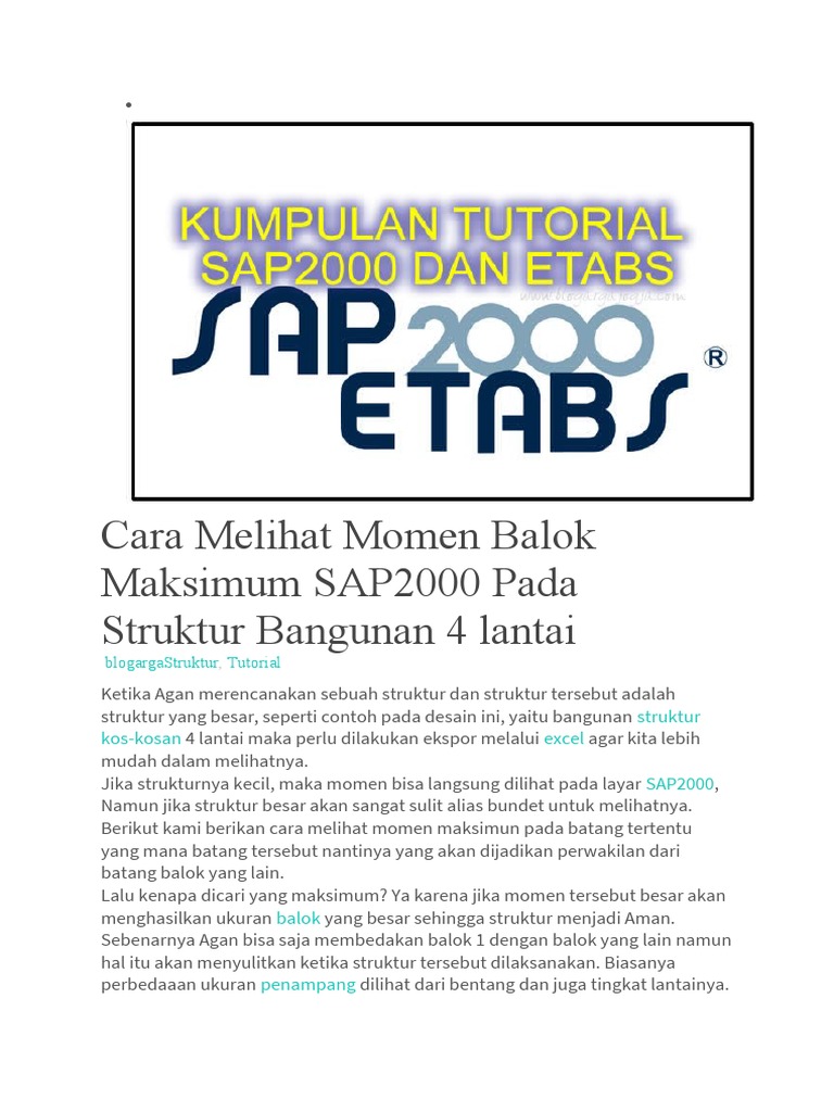 Cara Melihat Momen Balok Maksimum SAP2000 Pada Struktur Bangunan 4 ...