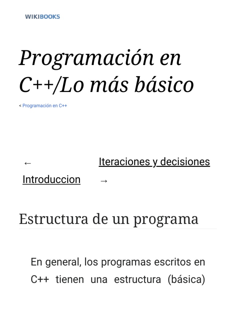 Estructura Básica de Programas C++ | PDF | C ++ | Compilador