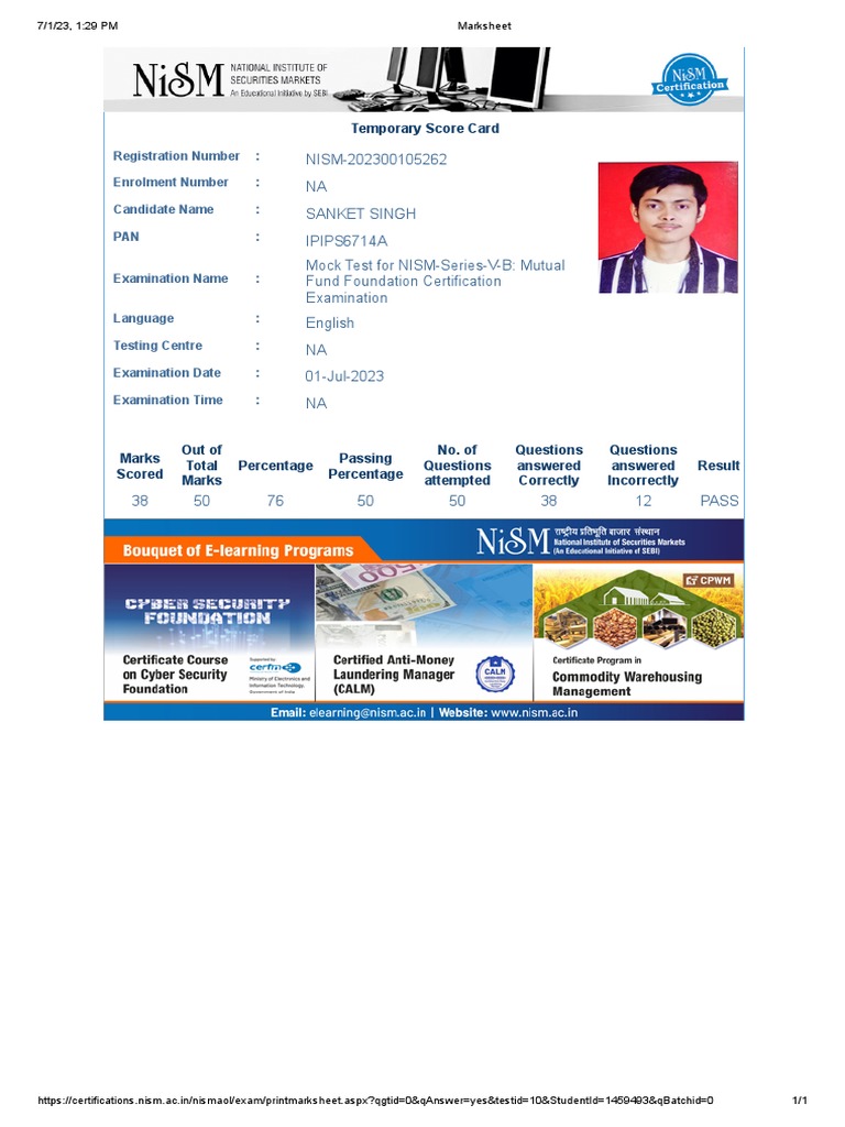 Mark Sheet | PDF